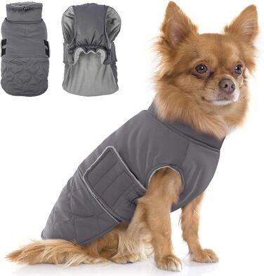 Тепла зимова куртка для собак Corgi, Cocker Spaniel (XS, сірий)