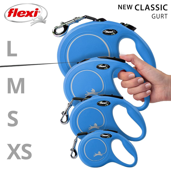Flexi Classic L рулетка для собак до 50 кг (8 м, блакитна)