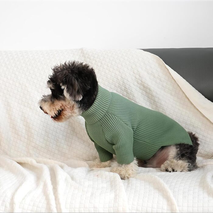 Зелений теплий зимовий пуловер для собак Konvinit, для чихуахуа, такси, бульдога, малих та середніх порід