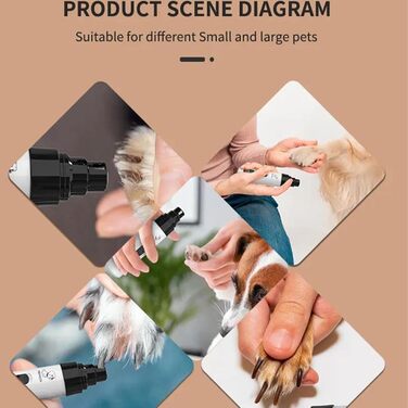 Електричний триммер для собак, пилка для нігтів, шліфувальник кігтів, USB зарядка, інструмент для грумінгу, тихий триммер для собак