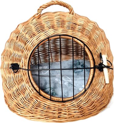 Тігана - Корзина-лежанка для котів з лози, 45 см, з подушкою