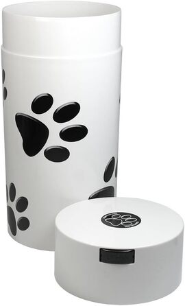 Контейнер для зберігання корму для собак Tightvac, 2.35 л, білий з чорними лапами