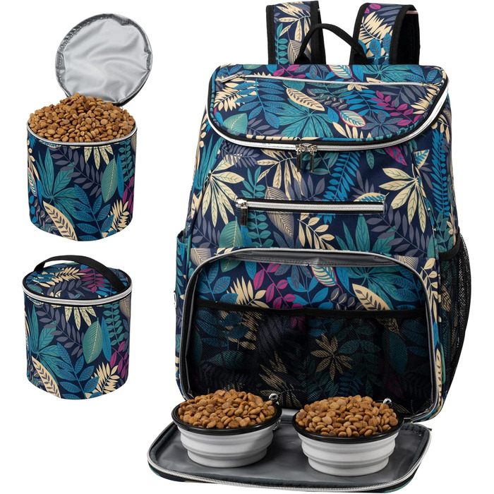 Сумка для собак Baglher, переноска для подорожей з двома мисками та кормом (Hawaii)