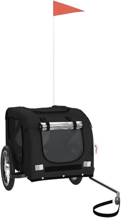 Причіп для велосипеда для собак, чорний, Oxford-Gewebe та залізо, LH77839