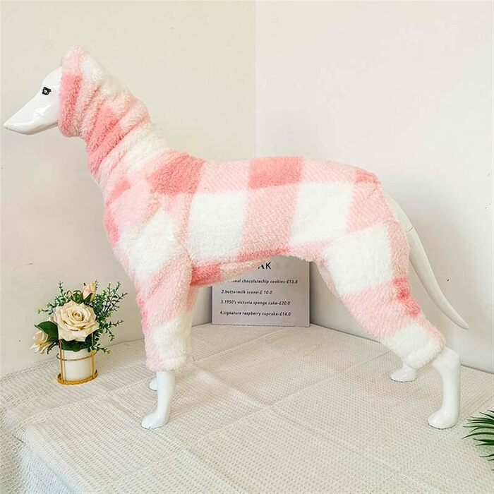 Теплий флісовий комбінезон для собак на зиму, повне покриття тіла, теплий халат-сорочка для маленьких, середніх та великих собак (колір: ..., розмір: XS, S, рожевий/білий)