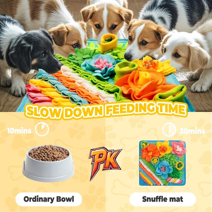 Килимок для собак Tierglück Schnüffelteppich: тренувальний килимок для повільного годування, іграшка-розвиток для собак та котів, для цуценят та середніх порід