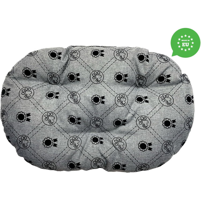 М'який лежак для собак та котів овальної форми, 70 x 48 см, світло-сірий колір. Лежанка для собак, котяча лежанка, килимок для тварин. Можливість прання. Ідеально підходить для переносних кліток та лежанок.
