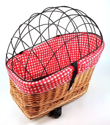 Кошик для велосипеда Tigana для собак, 56 x 36 см, з плетіння, з металевим ґратом, XL, з подушкою та підкладкою R1