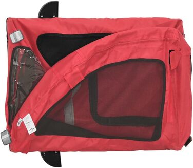 Фарм-причіп для собак Gecheer, причіп для собак, транспортер для собак, з відбивачами, зелений, оксфордська тканина та метал (124 x 53 x 53 см, червоний)