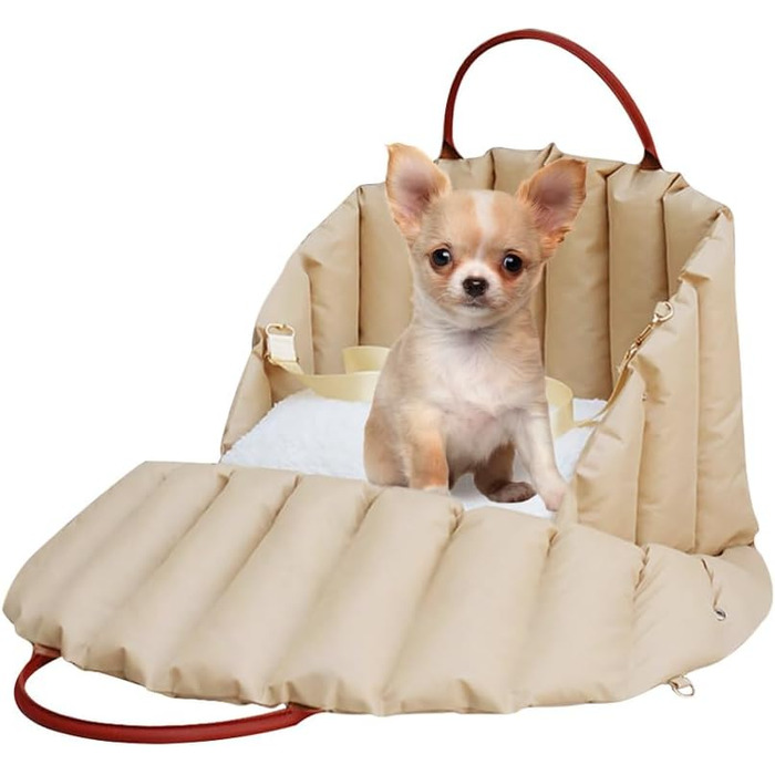 Автомобільний лежак для собак у багажник - переноска для маленьких собак, 55x42x42 см, бежевий