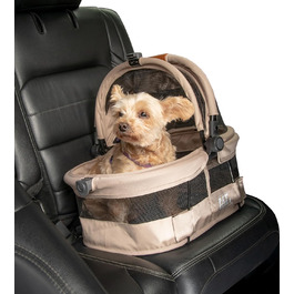 Pet Gear View 360 Ultra Lite автокрісло для собак і котів, безпечне перевезення, кнопковий вхід, 38,1 см, пісочний колір