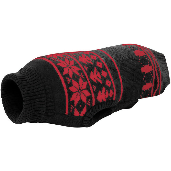 Пуловер для собак на Різдво, теплий зимовий пуловер для маленьких собак, без рукавів, розміри XS-2XL (XXL: обхват грудей 71 см), чорний з сніжинками