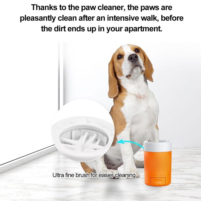Автоматичний очищувач лап для собак - мийка лап з м'якими силіконовими щетинками
