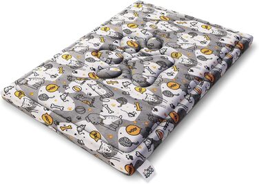 Килимок для собак FDM Puddy, 70x60 см, водонепроникний, з ефектом пам'яті, для маленьких собак, знімний чохол, миючий, сірий з жовтим