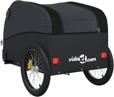 Причіп для велосипеда, причіп для собак, вантажний причіп, чорний, 30 кг, сталь, компактна упаковка, проста збірка