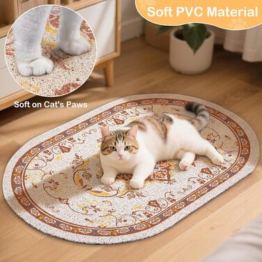 Килимок для котячого туалету Bienbee Katzentoilettenmatte, XL (101,6 x 76,2 см), з антиковзною основою, легко миється, коричневий