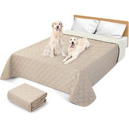 Водонепроникний килимок для собак GYURO - двосторонній, м'який, 97 x 190 см (Хакі) - для великих і маленьких собак, захист дивану, ліжка, авто, придатний для прання