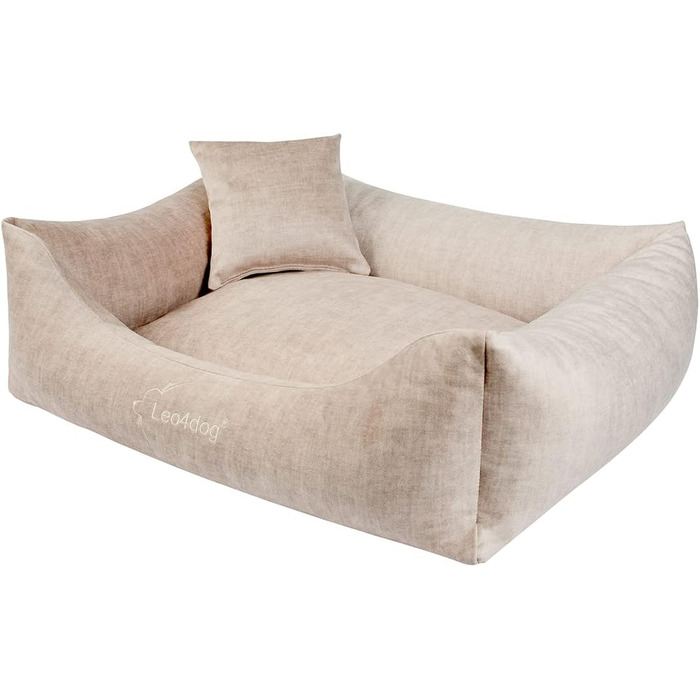 Диван Vogue XL 115x90 см, бежевий, лежак для собак, подушка, корзина