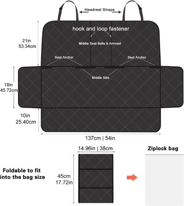 Захист для автосидіння для собак Fityou, вологостійкий, 137x124.5 см