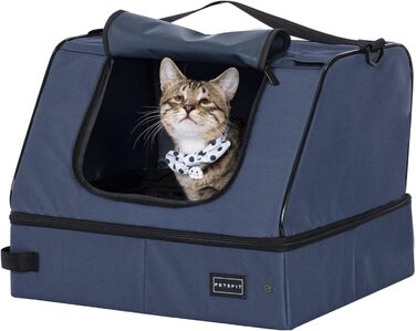Портативний туалет для котів Petsfit - складаний, легкий, для подорожей, 44x33x34 см, блакитний