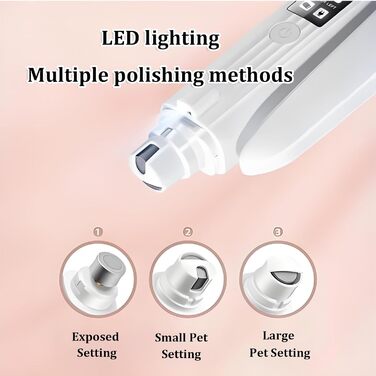 Набір для догляду за кігтями собак Nagelknipser з підсвічуванням 2 в 1 - LED-дисплей, USB-зарядка, алмазний нашийник, безпечний, тихий