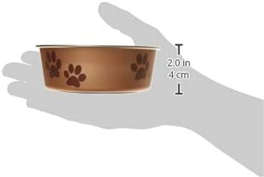 Миска для тварин TRIXIE з нержавіючої сталі з пластиковим покриттям, об'єм 2.2 л, діаметр 23 см, висота 8 см, різні кольори, 1 шт.