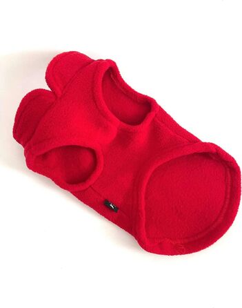 Жилет для собак Jacko & Co з кільцем для повідка – теплий, м'який, дихаючий для цуценят, маленьких та середніх собак, кошенят та котів, чихуахуа, осінь/зима, червоний, розмір M (2,7-4,5 кг)