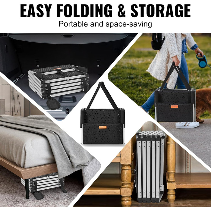 Сходинка для собак VEVOR - 5 сходинок, 77-81 см, для авто, SUV та LKW. Легка та складана, з антиковзким покриттям