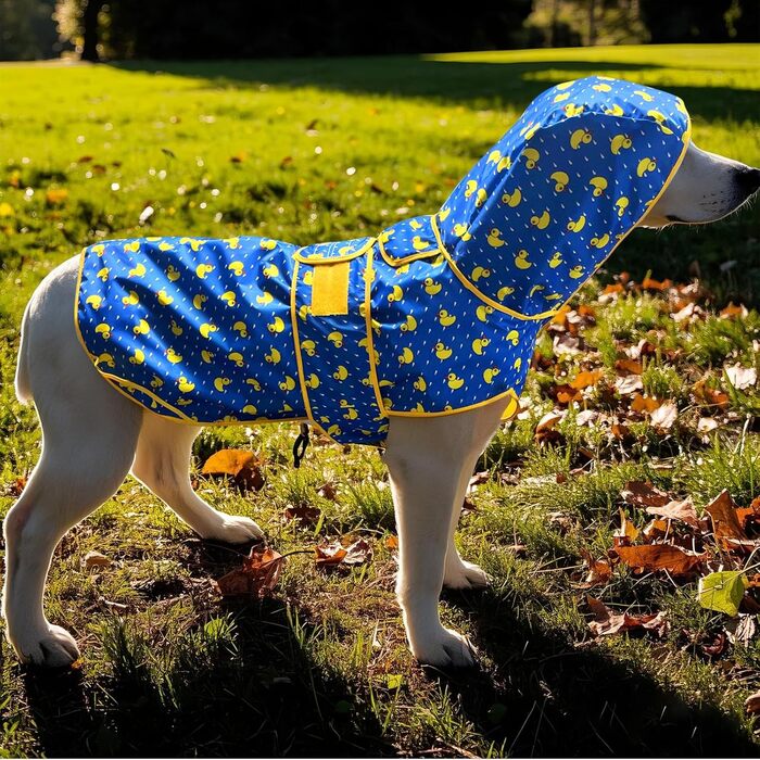 Водонепроникний дощовик для собак - двосторонній, з капюшоном та світловідбивачами (XL, жовтий)