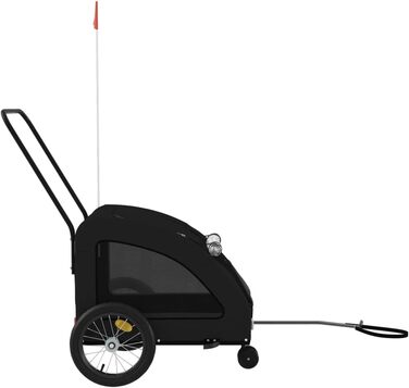 Фургон для собак VidaXL - чорний, 45 кг, Oxford-Gewebe, з прапором та відбивачами