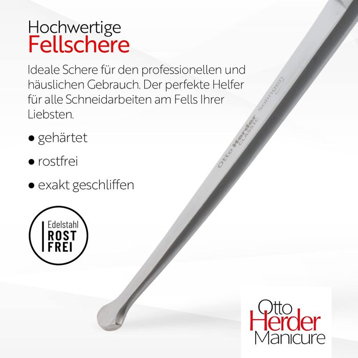 Ножиці для грумінгу собак Otto Herder, 16,5 см, професійні, нержавіюча сталь, з мікрозубцями