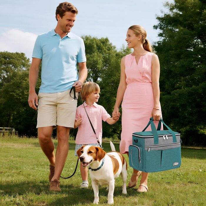 Сумка для собак у подорожах: рейс, аксесуари, 2 місткості для корму, складна миска, килимок, кишеня для ласощів, блакитно-зелена