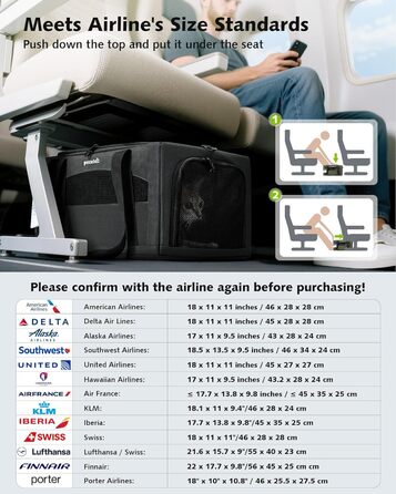 Транспортна сумка для котів Pecute - переноска для котів та маленьких собак, складана, легка, для подорожей, зелена (сіра)