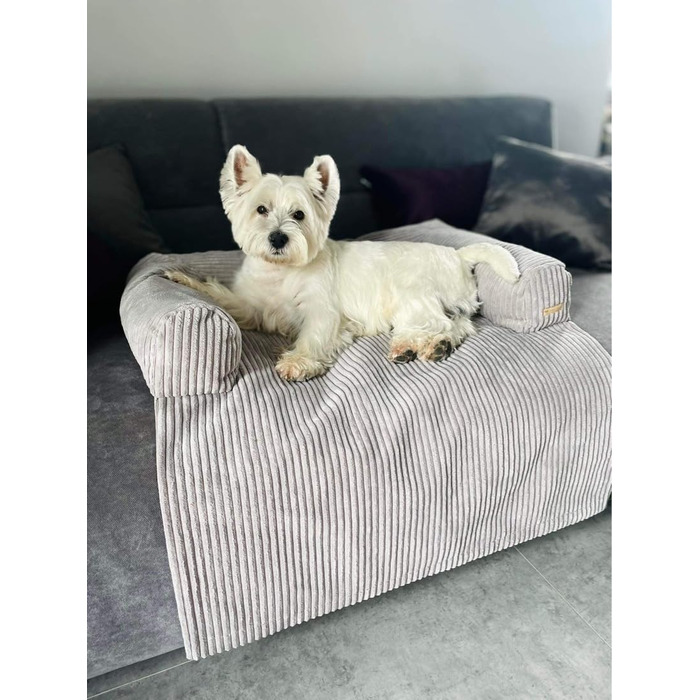 Килимок для собак Velinda: лежанка, захист дивану (сірий, Cord)