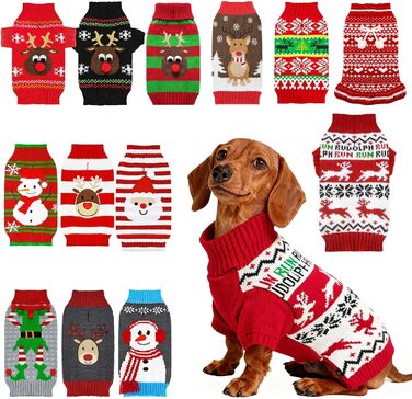 Святковий новорічний пуловер для собак з оленем, одяг для собак з отвором для повідка, костюми для котів, Французький бульдог, Чихуахуа, Такса, Франчі, одяг для собак X-Large, червоний олень