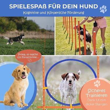 Agility-набір для собак PfotenWunder 9-в-1: слалом, тунель, перешкоди, навчання, ігровий комплект для малих і великих собак