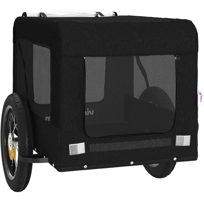 Причіп для велосипеда, переноска для собак, чорний, Oxford-тканина та метал, 93912