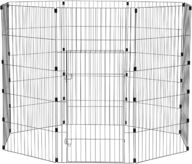 Вольєр для собак і котів Iris Ohyama WPC-48, 1.7 м², 8 панелей, 60x121 см, чорний, для домашніх тварин