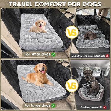 Килимок для собак у машину Loiion, захист заднього сидіння, антиковзаючий, легко миється, 127x62.5 см, сірий