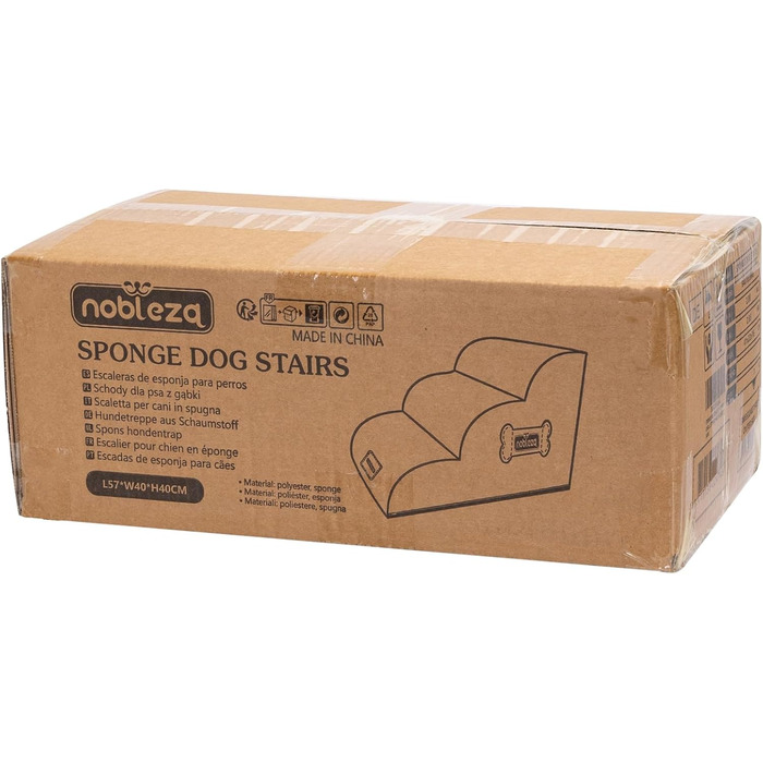 Східці для собак Nobleza, 40 см, з валиком для шерсті - ідеально для маленьких собак, диванів, ліжок та авто