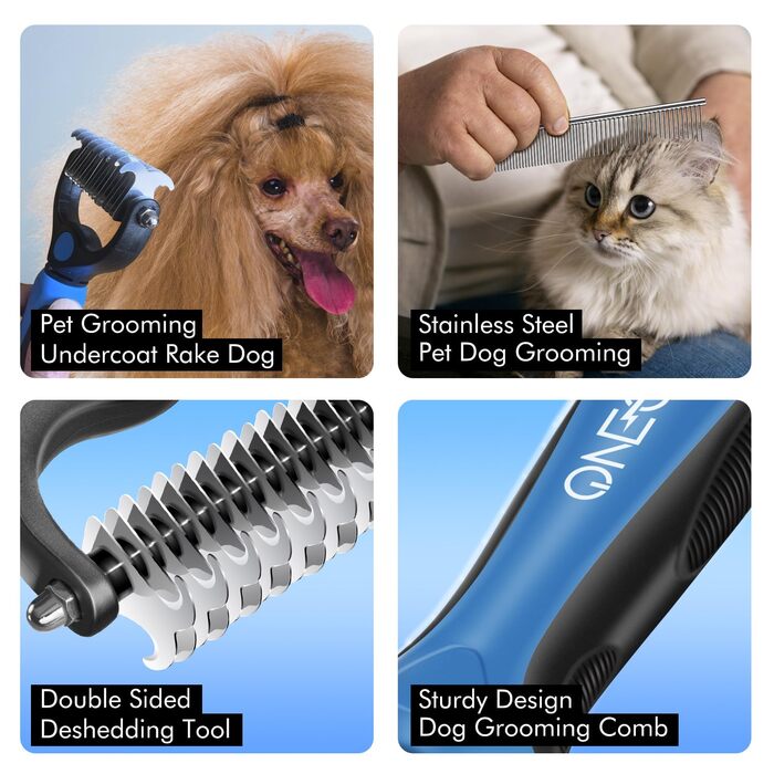 Гребінець для вичісування собак та котів OneCut - вичісування, розплутування, видалення ковтунів (червоний)