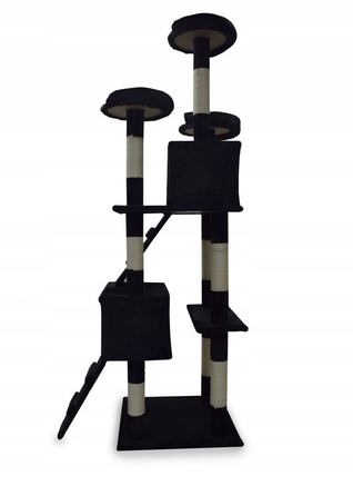 Високий когтеточка-комплекс Animel, чорний, 170 см, 7 рівнів, сизаль