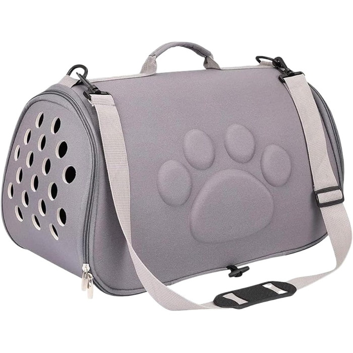 Транспортувальна сумка для кота з плечовим ремінцем - для подорожей, прогулянок, ветеринара (Сірий, L)