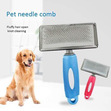 Преміум щітка для грумінгу собак, для малих та великих порід, видаляє шерсть, синій колір