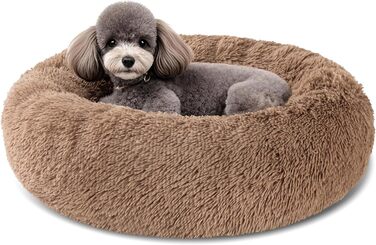 М'яке ліжко для собак, затишне, антистрес, машинного прання, для маленьких собак, миле, пухнасте, 40 см, до 7 кг, зручне (Хакі)