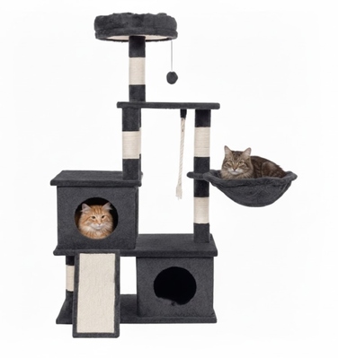 Ігровий комплекс для котів: будинок-драпак з 5 рівнями та стовпчиками, 115 см (F200)