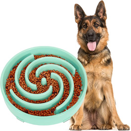 Напувачка для собак, повільне годування, інтерактивна миска, безпечна та міцна, для великих собак, Bohnengrün J-bohnengrün