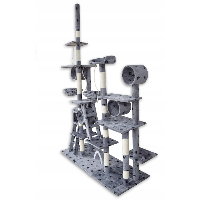 Комплекс для кігтів Bituxx: низька, стельова та висока дряпалки, лежак, килимки для дряпання, стовпчик та вежа (висотою понад 220 см), модель 