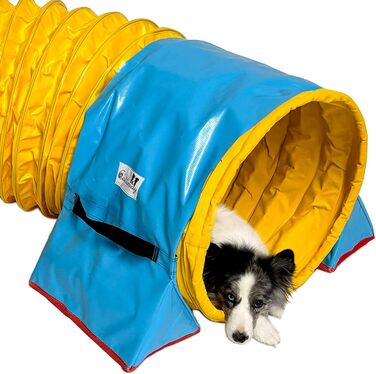 Тренажер для аджиліті Calliway® для собак, тунель, діаметр 60 см, 360°, повне зчеплення, жовтий, 3 м