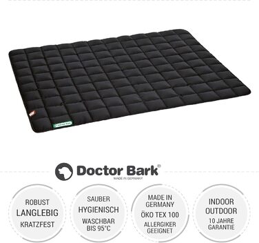 Килимок для собак Doctor Bark – м'який, якісний, для великих собак, міцний, для дому та вулиці, можна прати до 95°C (XL, 120x100 см, Чорний)